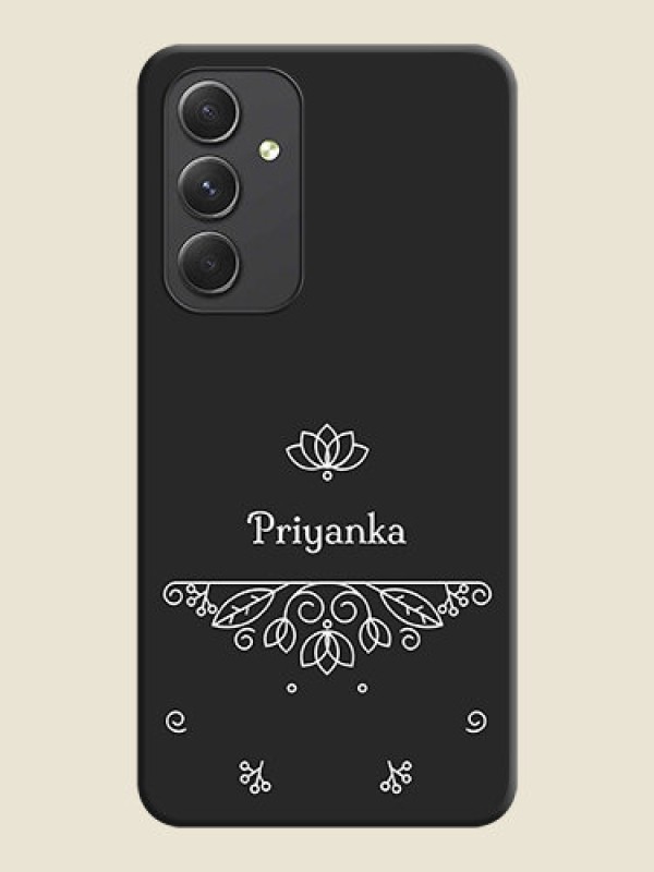 Custom Lotus Garden Custom Text On Space Black Personalized Soft Matte Phone Covers -Samsung Galaxy A54 5G