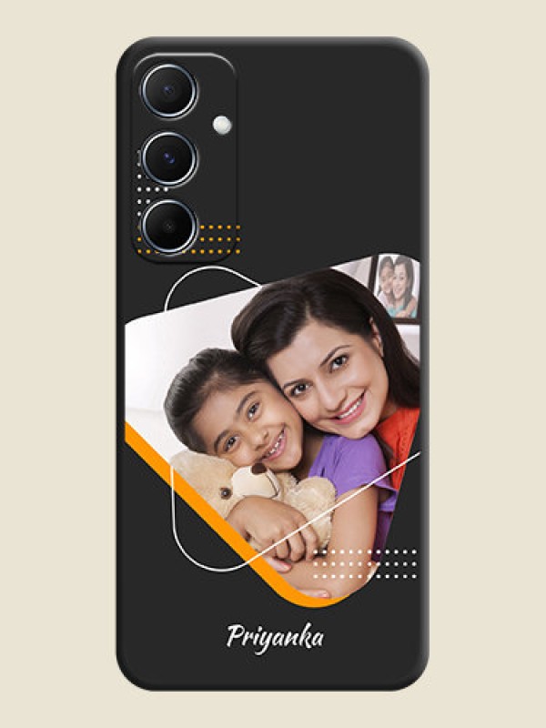 Custom Yellow Triangle - Photo on Space Black Soft Matte Phone Cover - Galaxy A55 5G