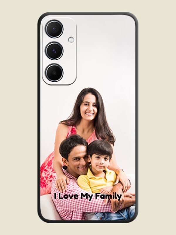Custom Full Single Pic Upload With Text On Space Black Personalized Soft Matte Phone Covers - Galaxy A55 5G