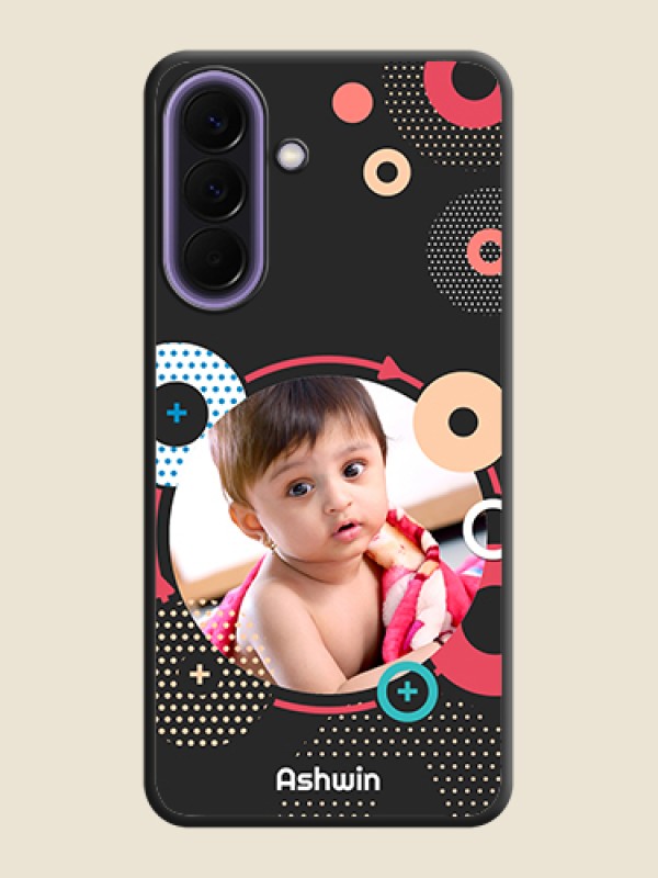 Custom Multicoloured Round Image On Space Black Custom Soft Matte Mobile Back Cover - Samsung Galaxy A57 5G