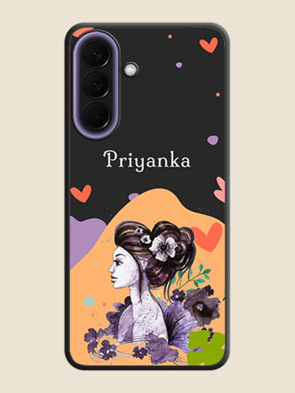 Custom Namecase For Her With Fancy Lady Image On Space Black Custom Soft Matte Mobile Back Cover - Samsung Galaxy A57 5G