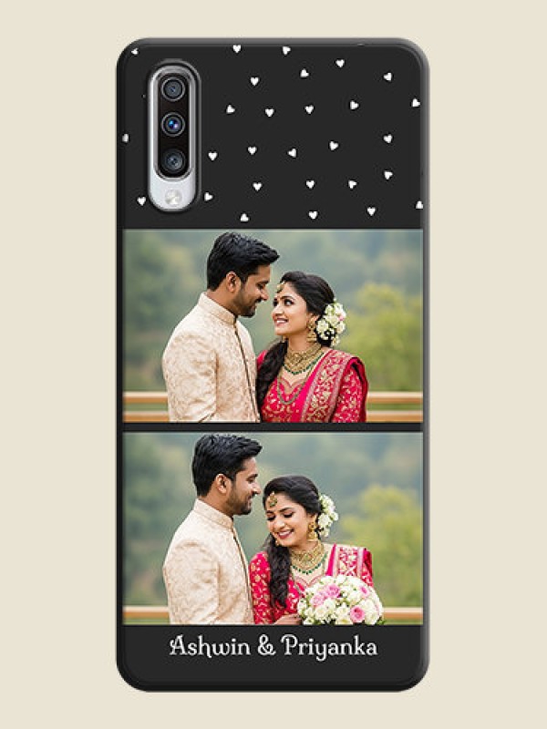 Custom Miniature Love Symbols with Name on Space Black Custom Soft Matte Back Cover - Galaxy A70
