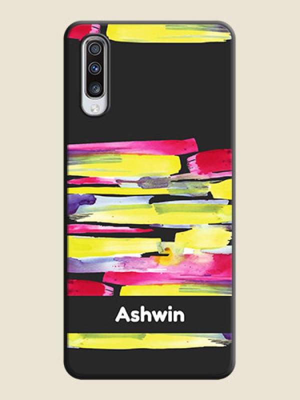 Custom Brush Coloured on Space Black Personalized Soft Matte Phone Covers - Galaxy A70S