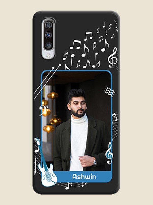 Custom Musical Theme Design with Text - Photo on Space Black Soft Matte Mobile Case - Galaxy A70S