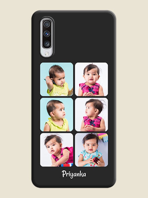 Custom Floral Art with 6 Image Holder - Photo on Space Black Soft Matte Mobile Case - Galaxy A70S