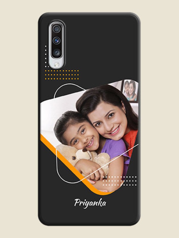 Custom Yellow Triangle - Photo on Space Black Soft Matte Phone Cover - Galaxy A70S