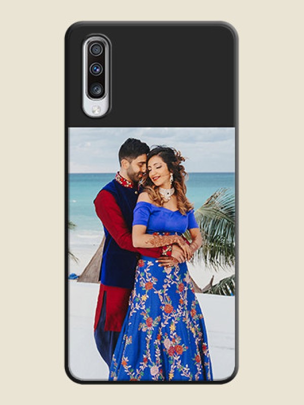 Custom Image Upload With Space Black Color On Custom Soft Matte Mobile Back Cover - Samsung Galaxy A70S