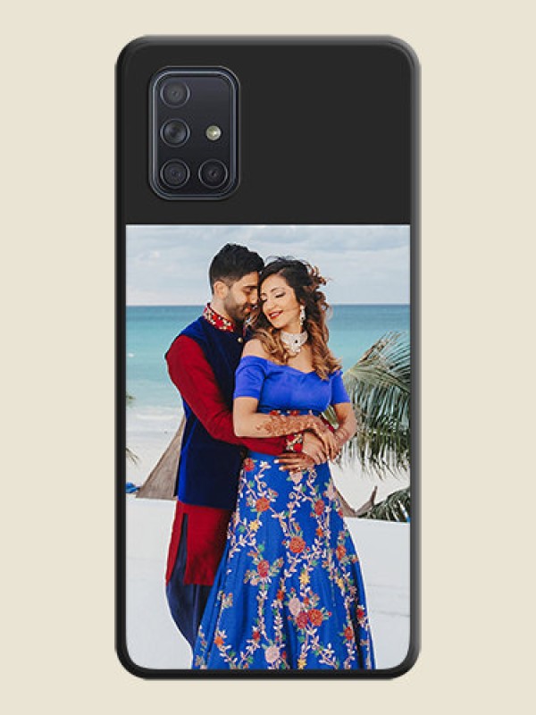 Custom Image Upload With Space Black Color On Custom Soft Matte Mobile Back Cover - Samsung Galaxy A71