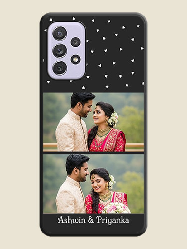 Custom Miniature Love Symbols with Name on Space Black Custom Soft Matte Back Cover - Galaxy A72