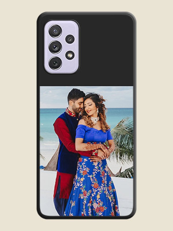 Custom Image Upload With Space Black Color On Custom Soft Matte Mobile Back Cover - Samsung Galaxy A72