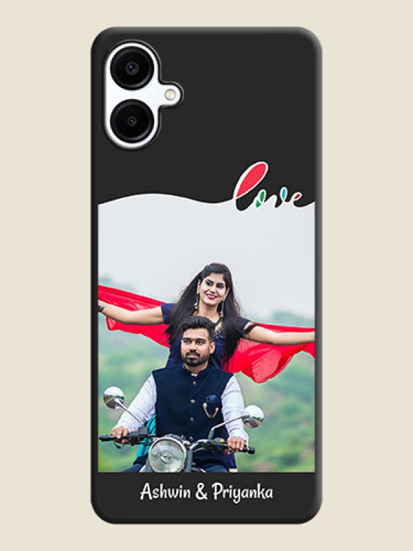 Custom Fall in Love Pattern with Picture on Photo On Space Black Custom Soft Matte Mobile Back Cover - Galaxy F06
