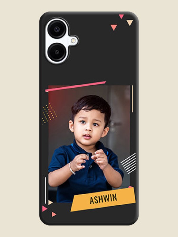 Custom Photo Frame with Triangle Small Dots on Photo On Space Black Custom Soft Matte Mobile Back Cover - Galaxy F06