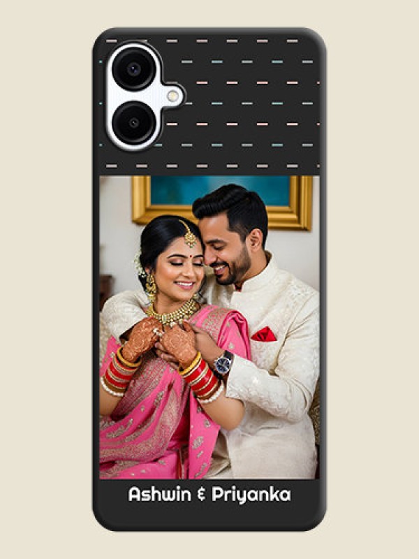 Custom Line Pattern Design with Text On Space Black Custom Soft Matte Mobile Back Cover - Galaxy F06