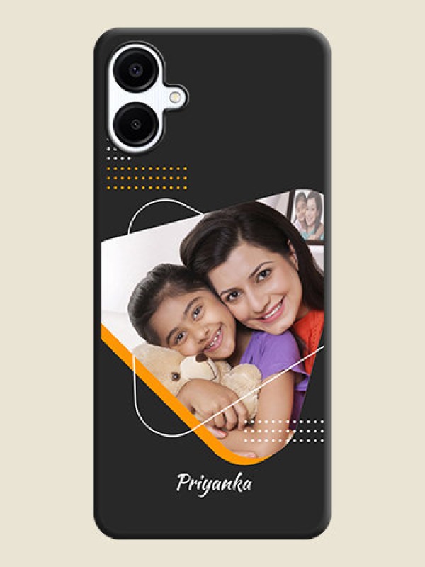Custom Yellow Triangle on Photo On Space Black Custom Soft Matte Mobile Back Cover - Galaxy F06