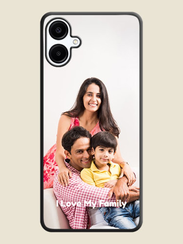 Custom Full Single Pic Upload With Text On Space Black Custom Soft Matte Mobile Back Cover - Galaxy F06