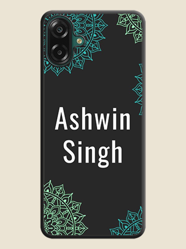 Custom Your Name with Floral Design On Space Black Custom Soft Matte Mobile Back Cover - Samsung Galaxy F07