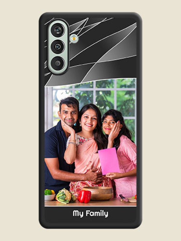 Custom Mixed Wave Lines on Photo on Space Black Soft Matte Mobile Cover - Xamsung Galaxy F13 