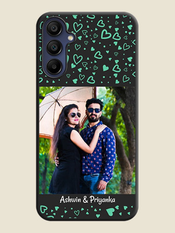 Custom Sea Green Indefinite Love Pattern - Photo on Space Black Soft Matte Mobile Cover - Galaxy F15 5G