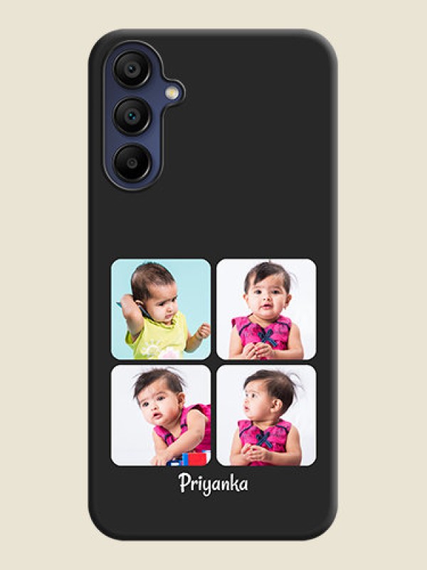 Custom Floral Art with 6 Image Holder - Photo on Space Black Soft Matte Mobile Case - Galaxy F15 5G