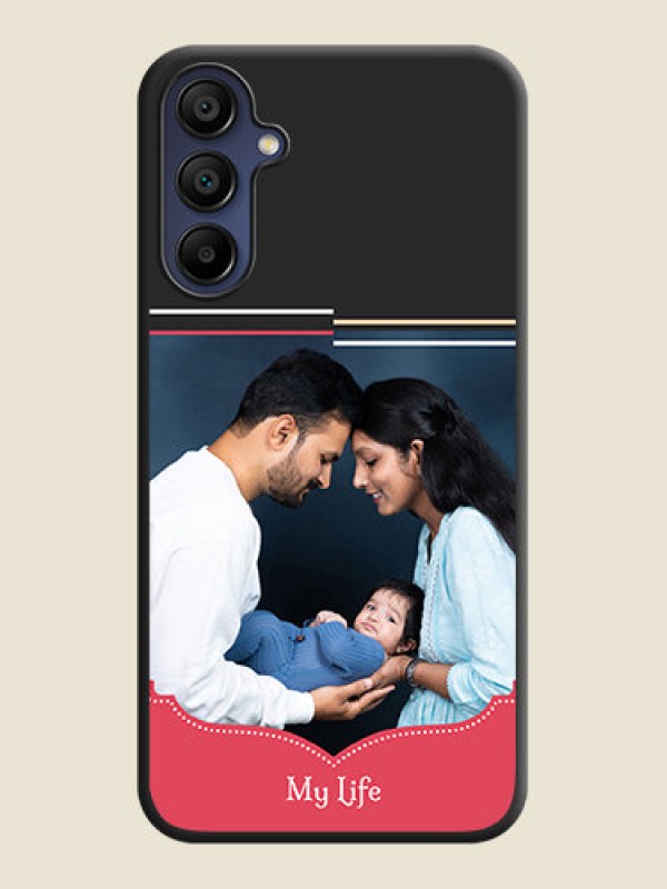 Custom Classic Plain Design with Name - Photo on Space Black Soft Matte Phone Cover - Galaxy F15 5G