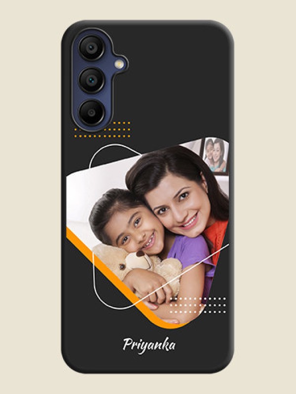Custom Yellow Triangle - Photo on Space Black Soft Matte Phone Cover - Galaxy F15 5G