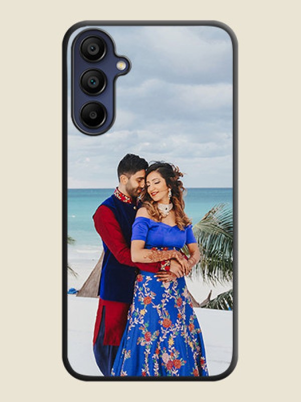 Custom Full Single Pic Upload On Space Black Personalized Soft Matte Phone Covers - Galaxy F15 5G
