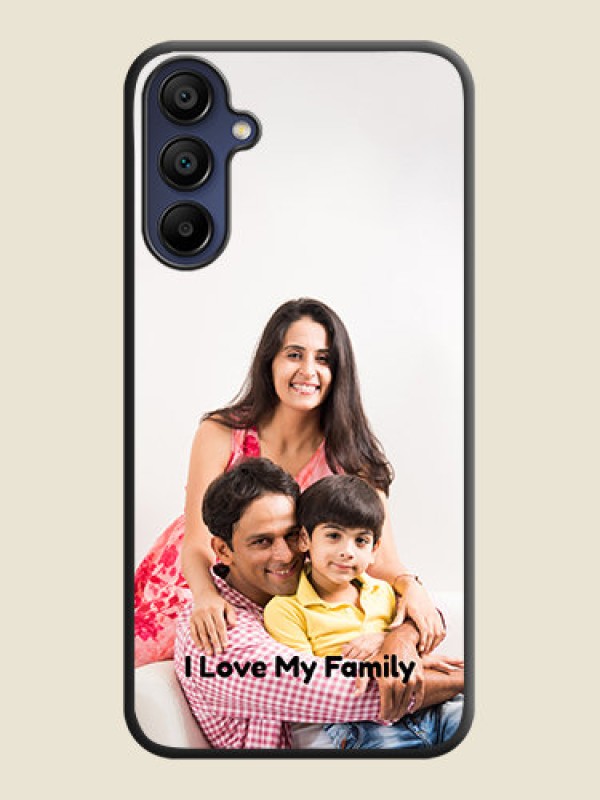 Custom Full Single Pic Upload With Text On Space Black Personalized Soft Matte Phone Covers - Galaxy F15 5G