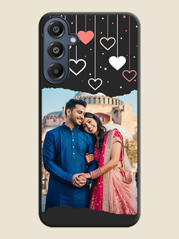 Custom Love Hangings with Splash Wave Picture On Space Black Custom Soft Matte Mobile Back Cover - Galaxy F16 5G