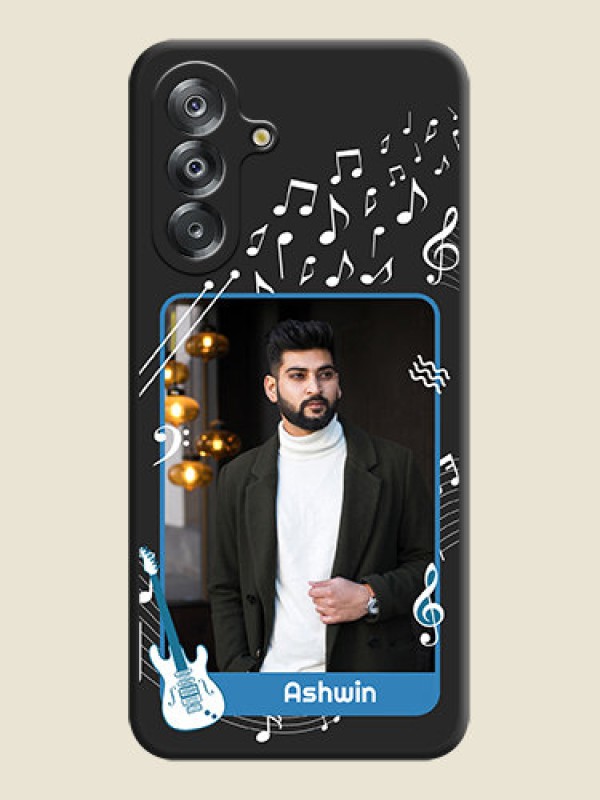 Custom Musical Theme Design with Text on Photo On Space Black Custom Soft Matte Mobile Back Cover - Samsung Galaxy F17 5G
