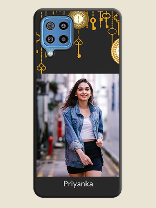Custom Decorative Design with Text on Space Black Custom Soft Matte Back Cover - Galaxy F22