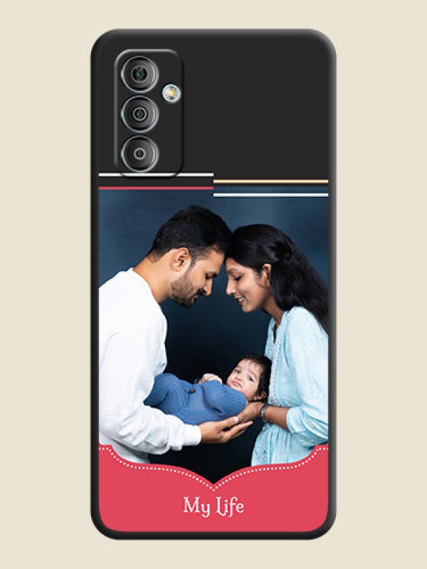 Custom Classic Plain Design with Name on Photo on Space Black Soft Matte Phone Cover - Galaxy F23