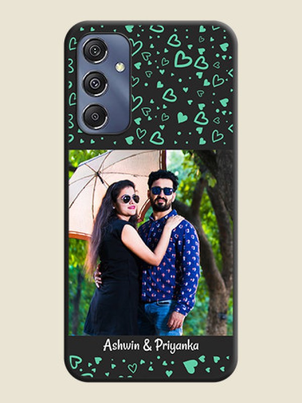 Custom Sea Green Indefinite Love Pattern - Photo on Space Black Soft Matte Mobile Cover - Galaxy F34 5G