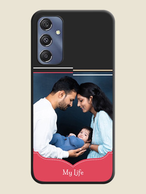 Custom Classic Plain Design with Name - Photo on Space Black Soft Matte Phone Cover - Galaxy F34 5G