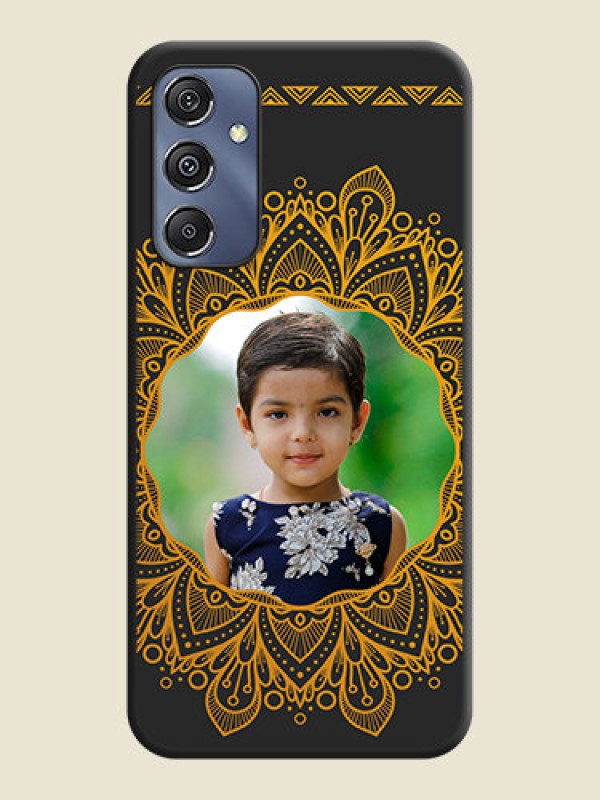 Custom Round Image with Floral Design - Photo on Space Black Soft Matte Mobile Cover - Galaxy F34 5G