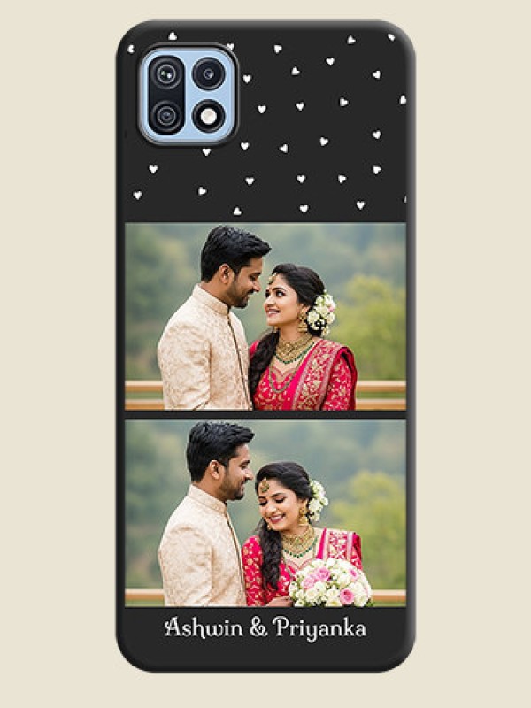 Custom Miniature Love Symbols with Name on Space Black Custom Soft Matte Back Cover - Galaxy F42 5G