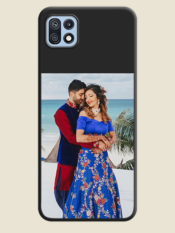 Custom Image Upload With Space Black Color On Custom Soft Matte Mobile Back Cover - Samsung Galaxy F42 5G