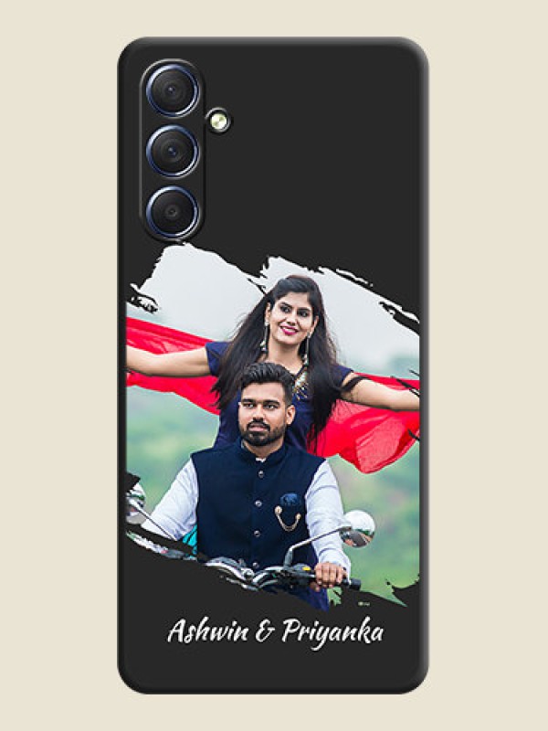 Custom Grunge Brush Strokes - Photo on Space Black Soft Matte Back Cover - Galaxy F54 5G