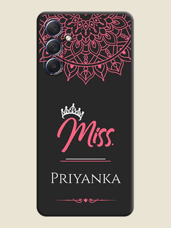 Custom Mrs Name with Floral Design on Space Black Personalized Soft Matte Phone Covers - Galaxy F54 5G