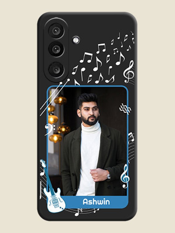 Custom Musical Theme Design with Text on Photo On Space Black Custom Soft Matte Mobile Back Cover - Samsung Galaxy F56 5G