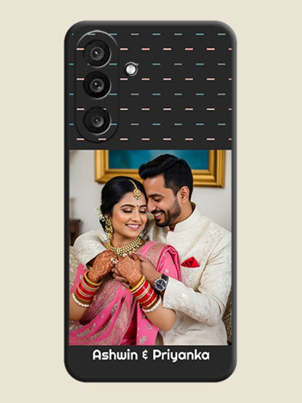 Custom Line Pattern Design with Text On Space Black Custom Soft Matte Mobile Back Cover - Samsung Galaxy F56 5G