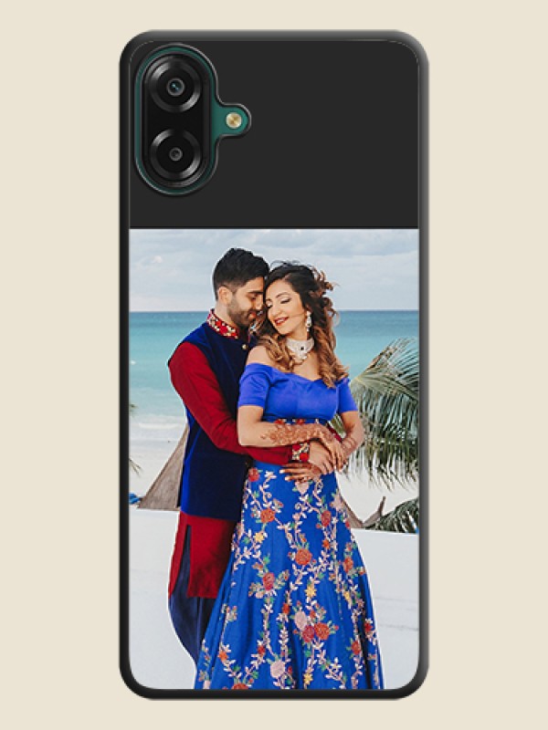 Custom Image Upload With Space Black Color On Custom Soft Matte Mobile Back Cover - Samsung Galaxy F70e 5G