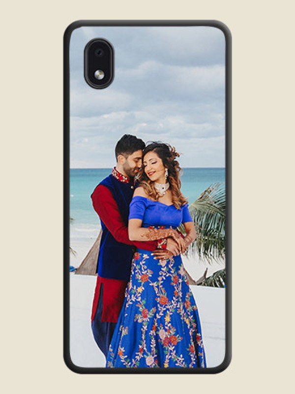 Custom Full Single Pic Upload On Space Black Personalized Soft Matte Phone Covers -Samsung Galaxy M01 Core