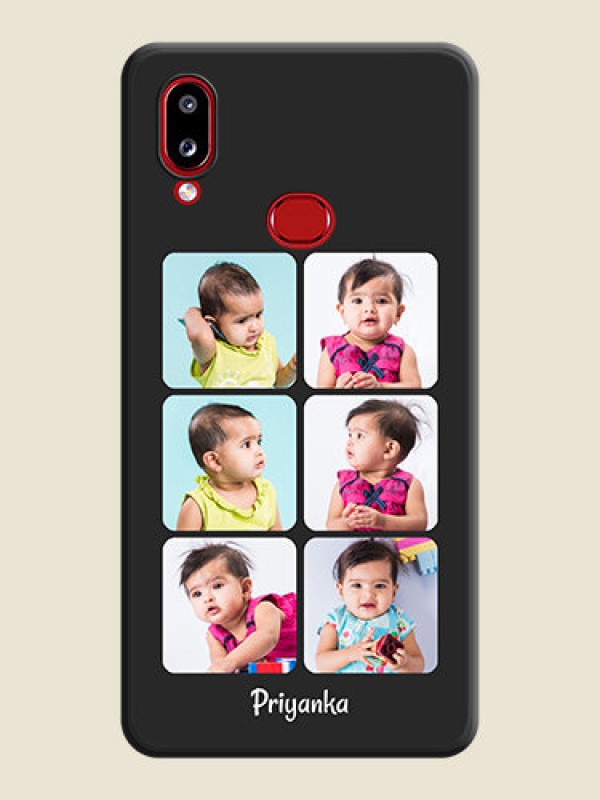 Custom Floral Art with 6 Image Holder on Photo on Space Black Soft Matte Mobile Case - Samsung Galaxy M01s