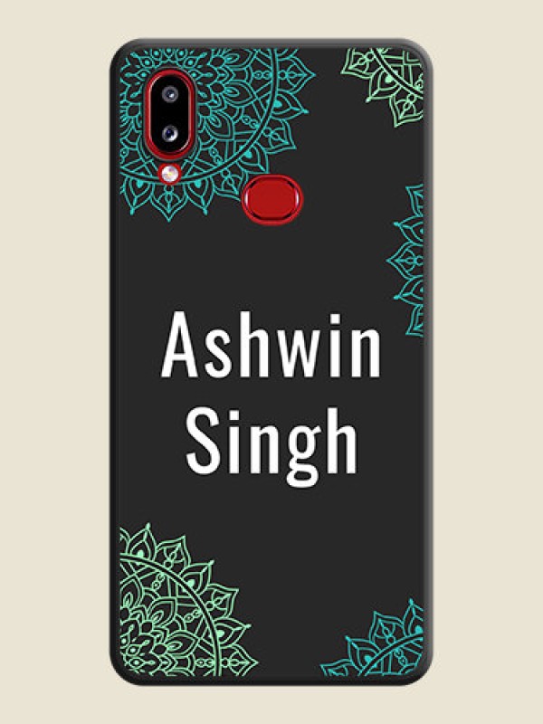 Custom Your Name with Floral Design on Space Black Custom Soft Matte Back Cover - Samsung Galaxy M01s