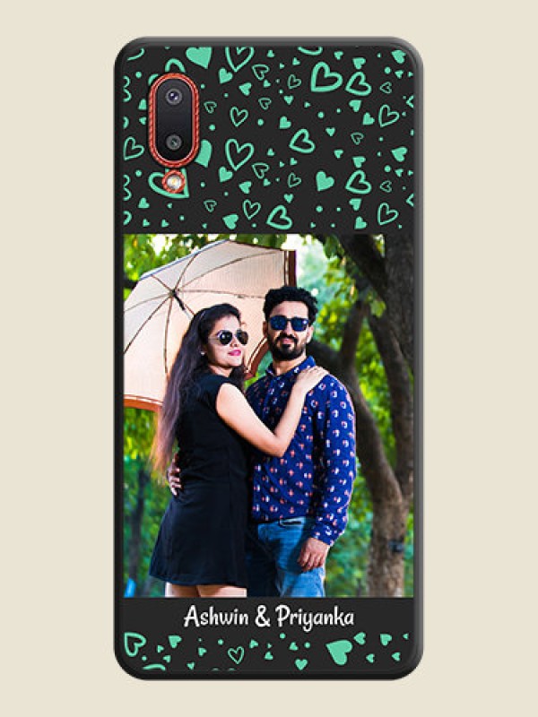 Custom Sea Green Indefinite Love Pattern on Photo on Space Black Soft Matte Mobile Cover - Galaxy M02