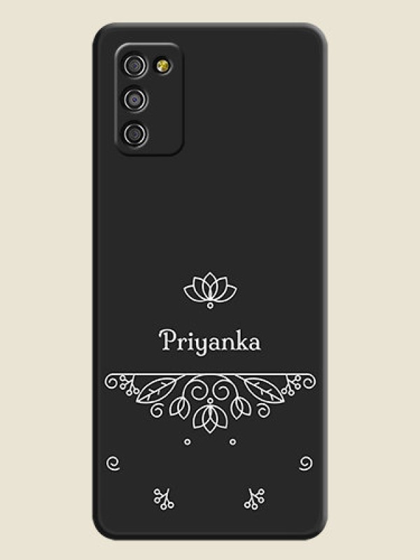 Custom Lotus Garden Custom Text On Space Black Personalized Soft Matte Phone Covers -Samsung Galaxy M02S