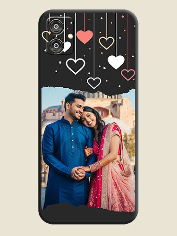 Custom Love Hangings with Splash Wave Picture on Space Black Custom Soft Matte Phone Back Cover - Galaxy M04