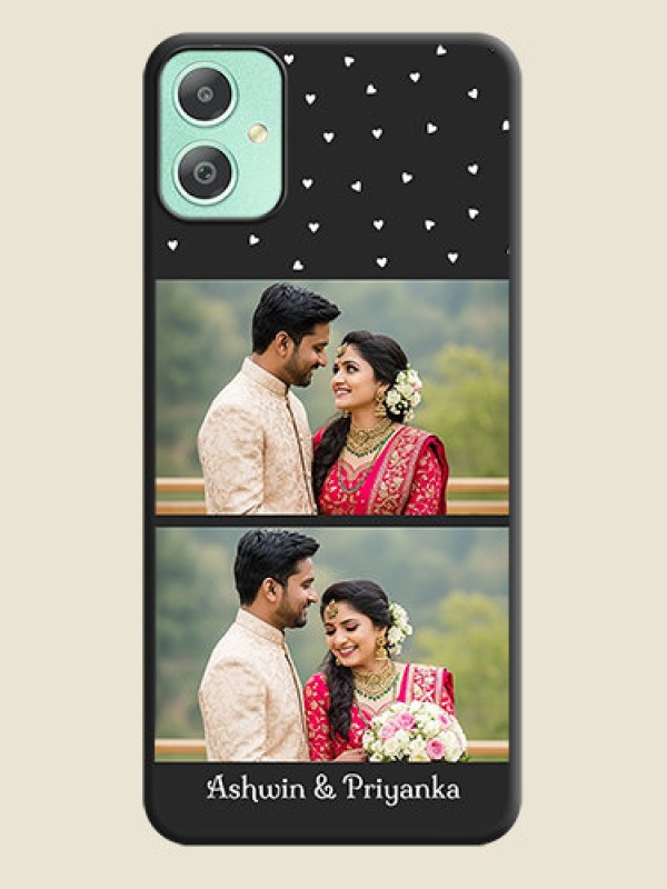 Custom Miniature Love Symbols with Name On Space Black Custom Soft Matte Mobile Back Cover - Galaxy M05