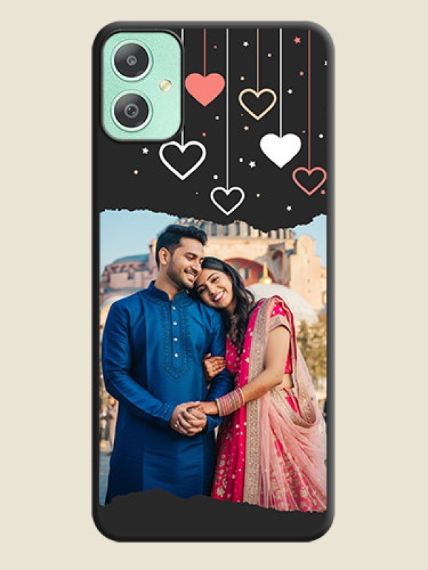 Custom Love Hangings with Splash Wave Picture On Space Black Custom Soft Matte Mobile Back Cover - Galaxy M05