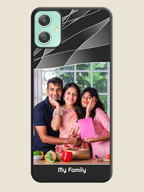 Custom Mixed Wave Lines on Photo On Space Black Custom Soft Matte Mobile Back Cover - Galaxy M05